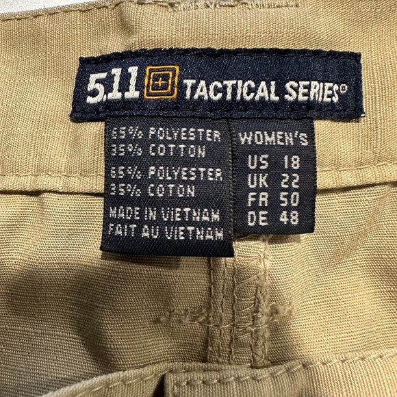 5.11 Tactical Shorts Cargo Utility Taclite Pro 9" Ripstop Tan Khaki Plus Size 18 - Picture 3 of 12
